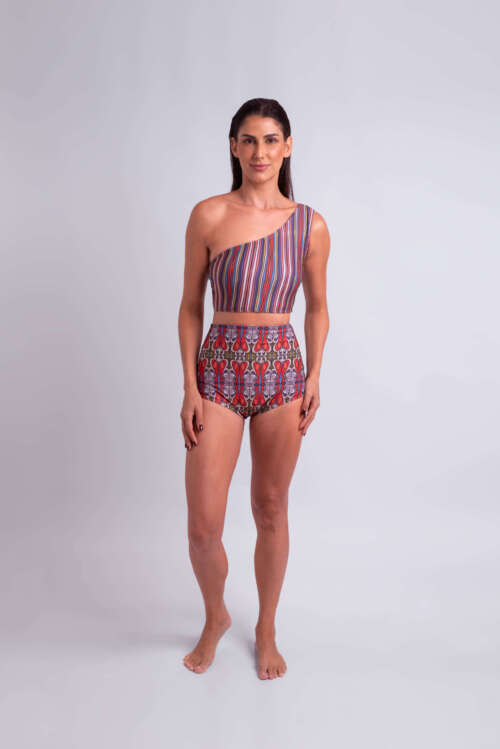 Nula Manga Listra + Hot Pant Marilyn arte Anjos em Cor